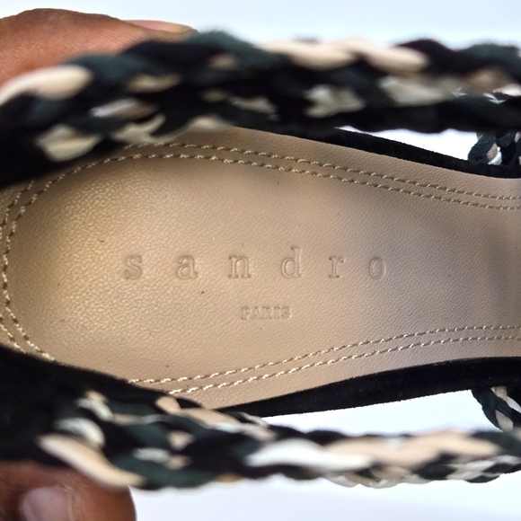 SANDRO NWT AGATE STILETTOS BRAIDED LEATHER SZ 38 - Picture 9 of 9